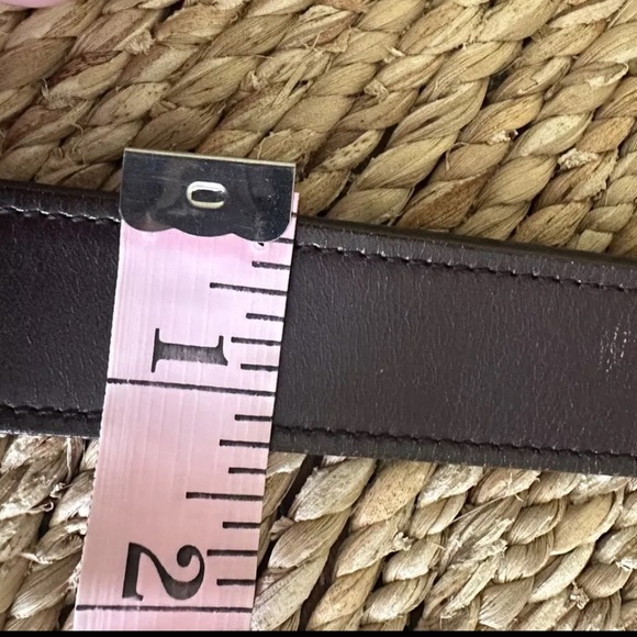 Gucci Interlocking Gg Dark Brown Leather Belt Silver Hardware 114647 95/38 - Picture 8 of 9